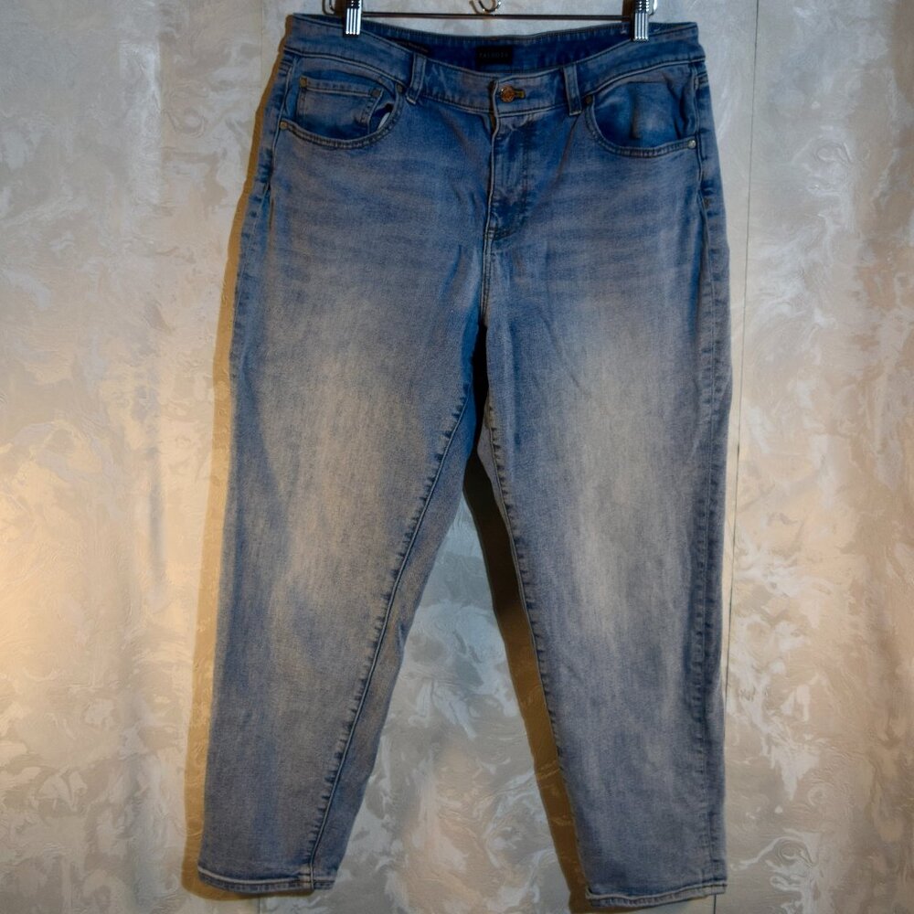 Talbots Size 14 | Everyday Relaxed Fit Straight Ankle Jeans | Light Wash Stretch